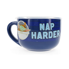 Star Wars: The Mandalorian "Work Hard" Ceramic Soup Mug With Lid | 24 Ounces