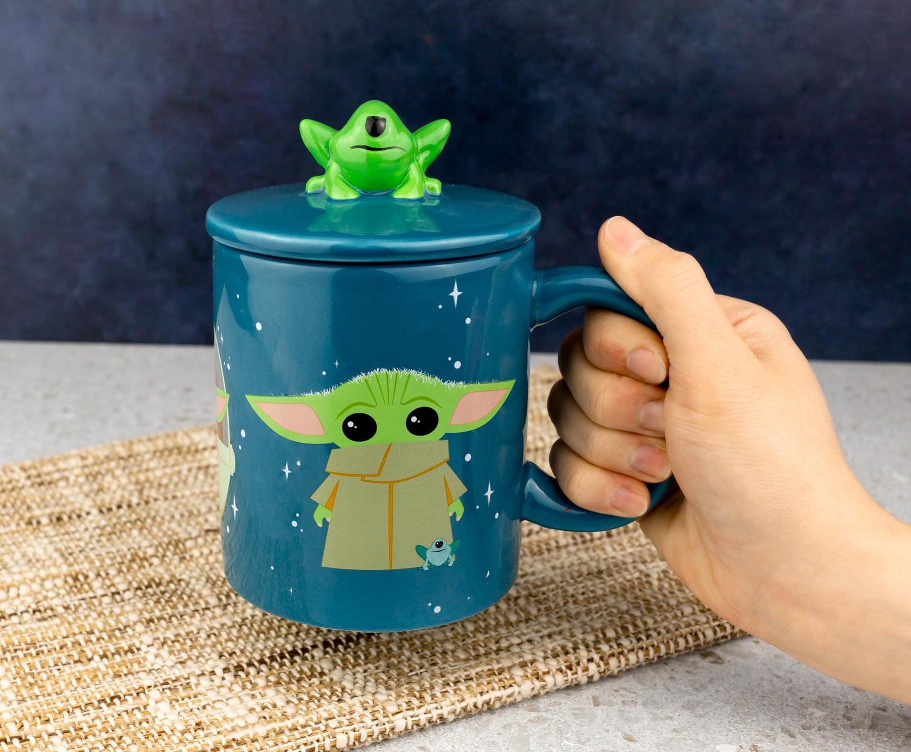 Star Wars: The Mandalorian Grogu Mug With Space Frog Lid | Holds 18 Ounces