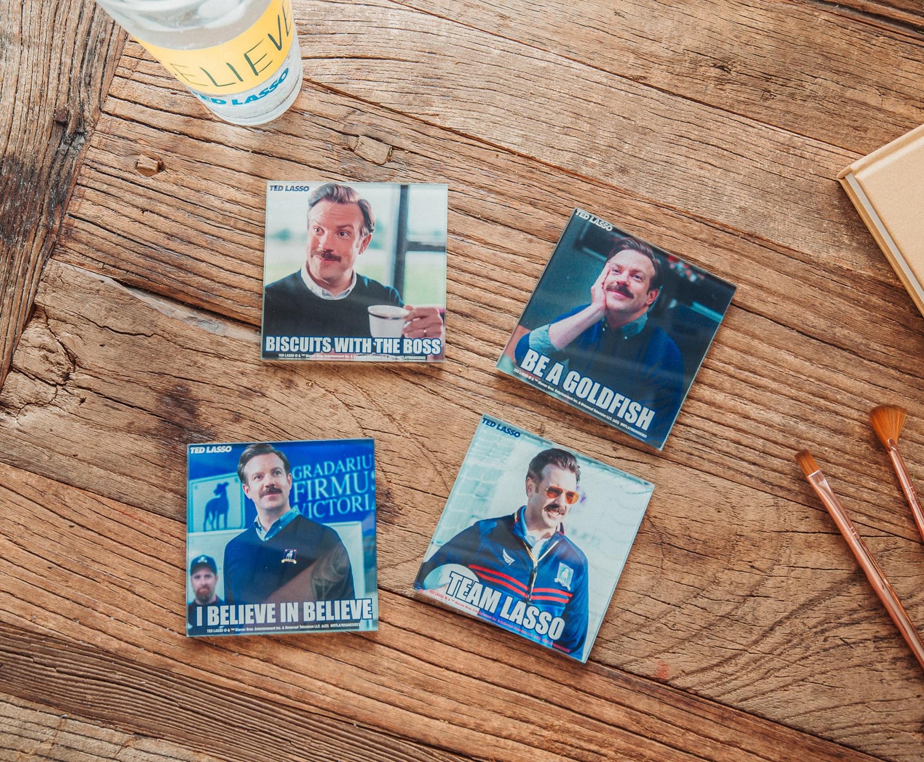 Ted Lasso Quotes Glass Coasters | Set of 4