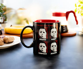 Halloween Many Faces of Michael Myers Ceramic Mug | Holds 20 Ounces