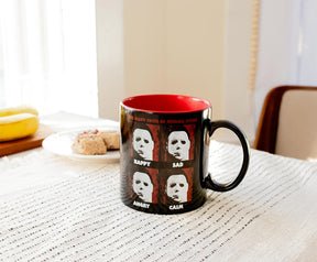 Halloween Many Faces of Michael Myers Ceramic Mug | Holds 20 Ounces