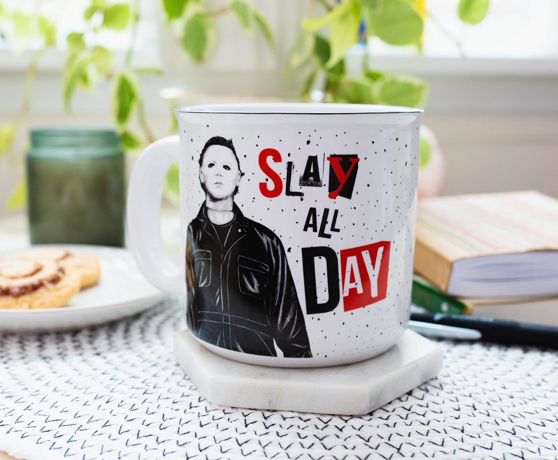 Halloween II "Slay All Day" Ceramic Camper Mug | Holds 20 Ounces