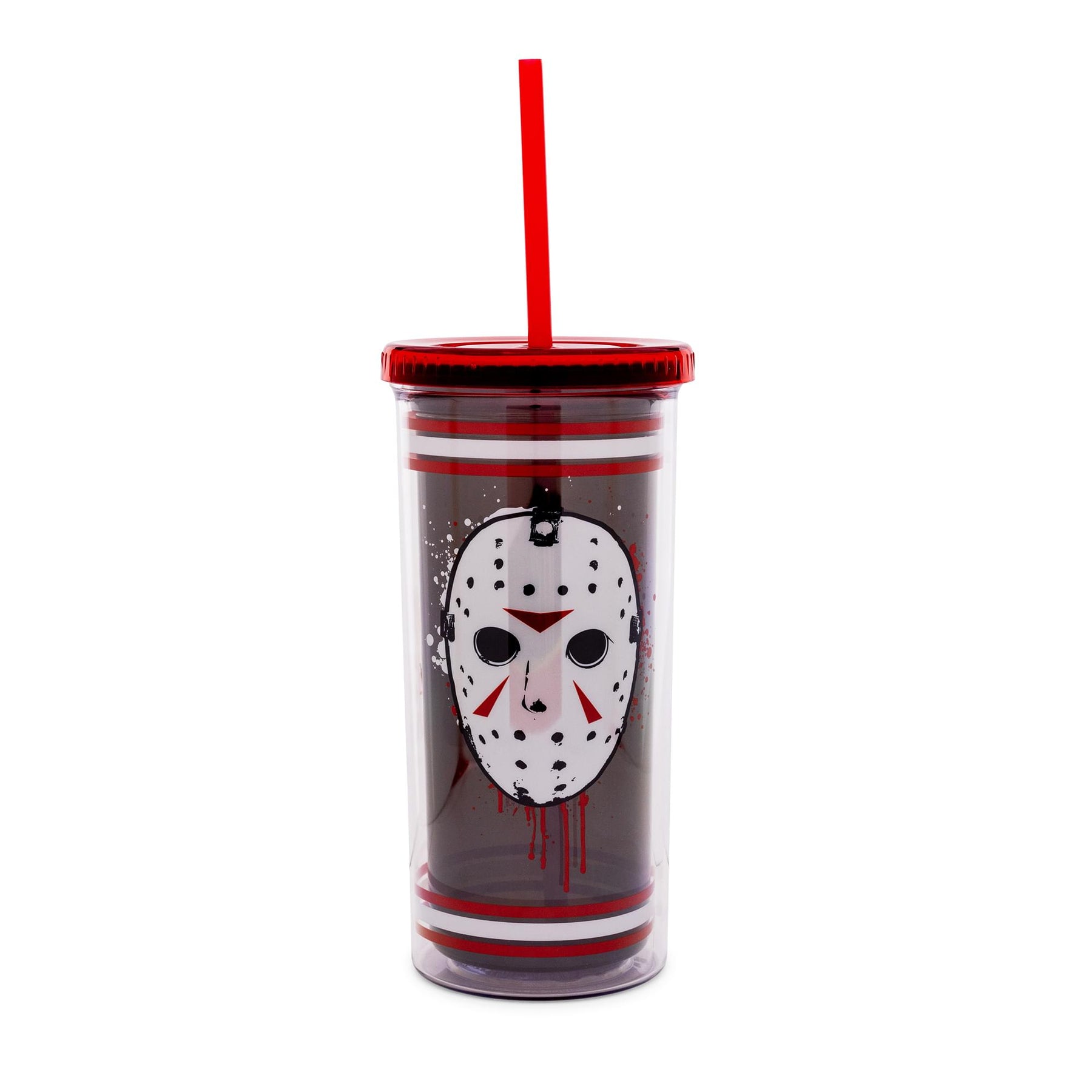 Friday The 13th Jason Mask Carnival Cup With Lid and Straw | Holds 20 Ounces