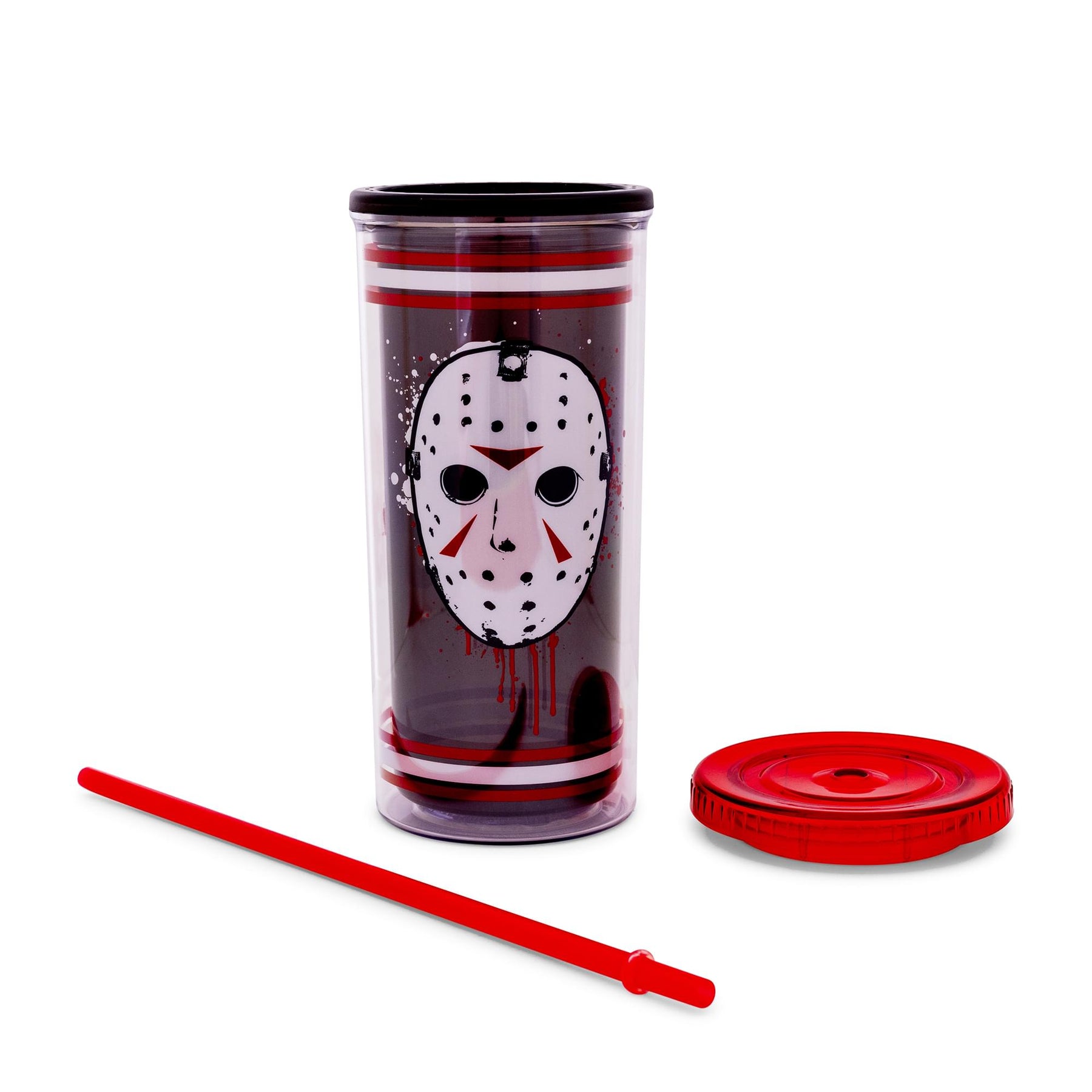 Friday The 13th Jason Mask Carnival Cup With Lid and Straw | Holds 20 Ounces