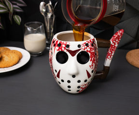 Friday the 13th Jason's Mask 3D Sculpted Ceramic Mug | Holds 20 Ounces