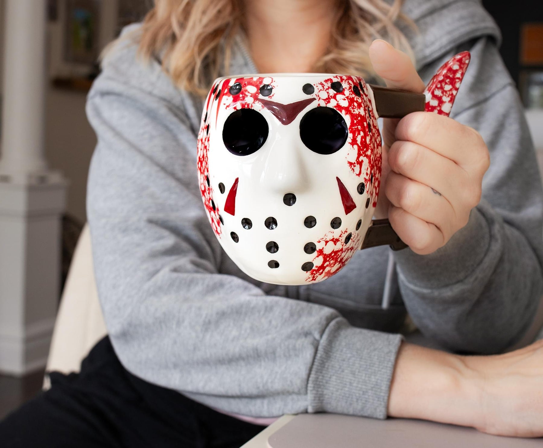 Friday the 13th Jason's Mask 3D Sculpted Ceramic Mug | Holds 20 Ounces