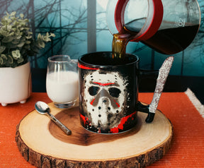 Friday The 13th Jason Mask 20-Ounce Ceramic Mug With Machete-Shaped Handle