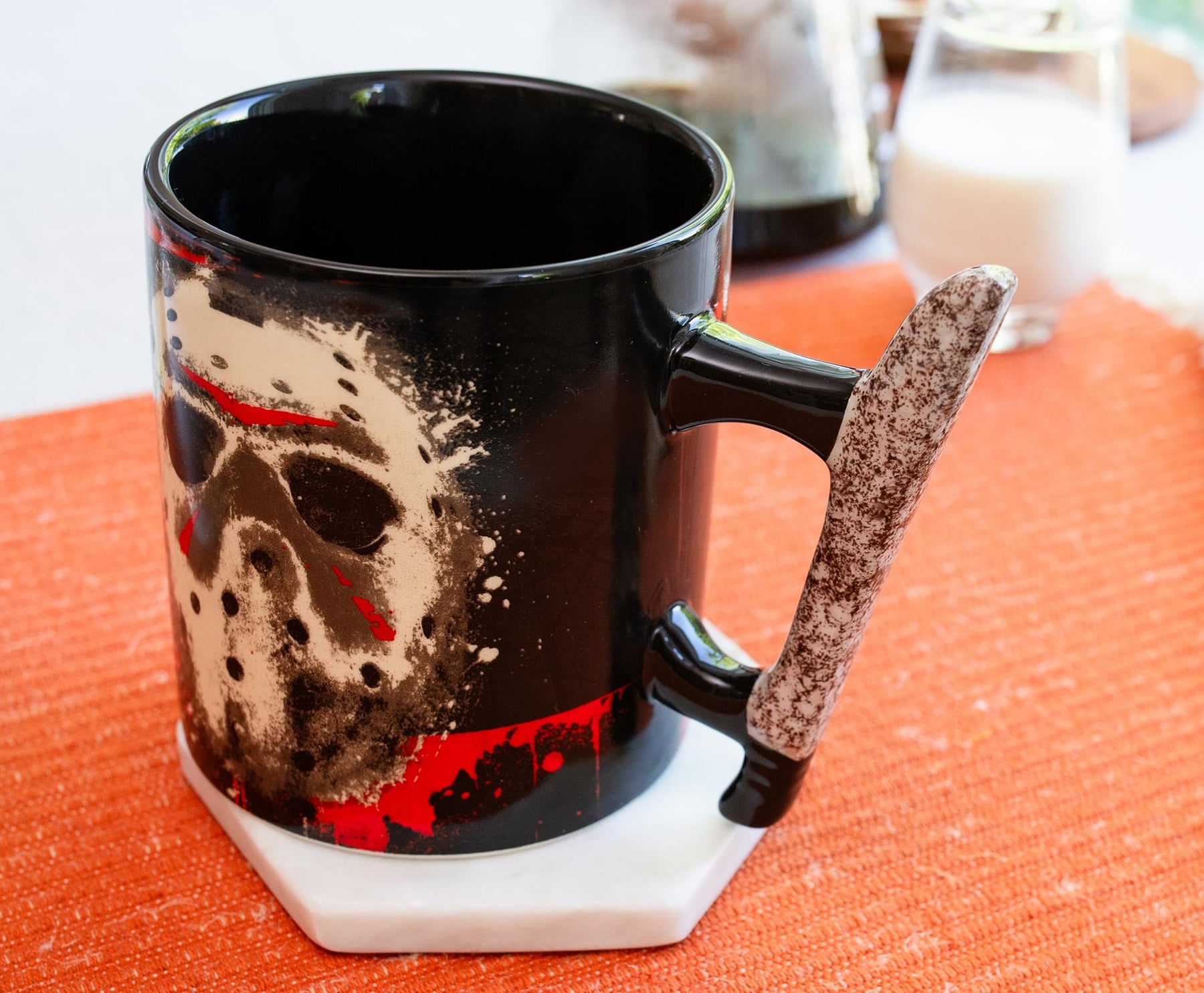 Friday The 13th Jason Mask 20-Ounce Ceramic Mug With Machete-Shaped Handle