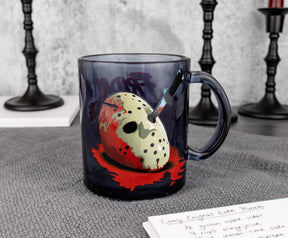 Friday the 13th Jason Voorhees Mask Glass Mug | Holds 18 Ounces