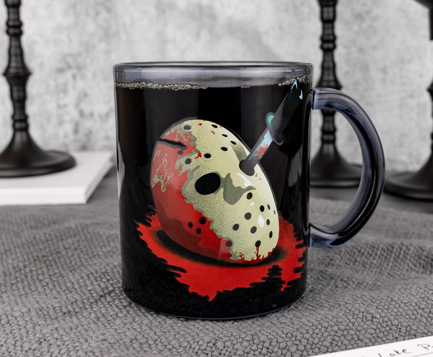 Friday the 13th Jason Voorhees Mask Glass Mug | Holds 18 Ounces