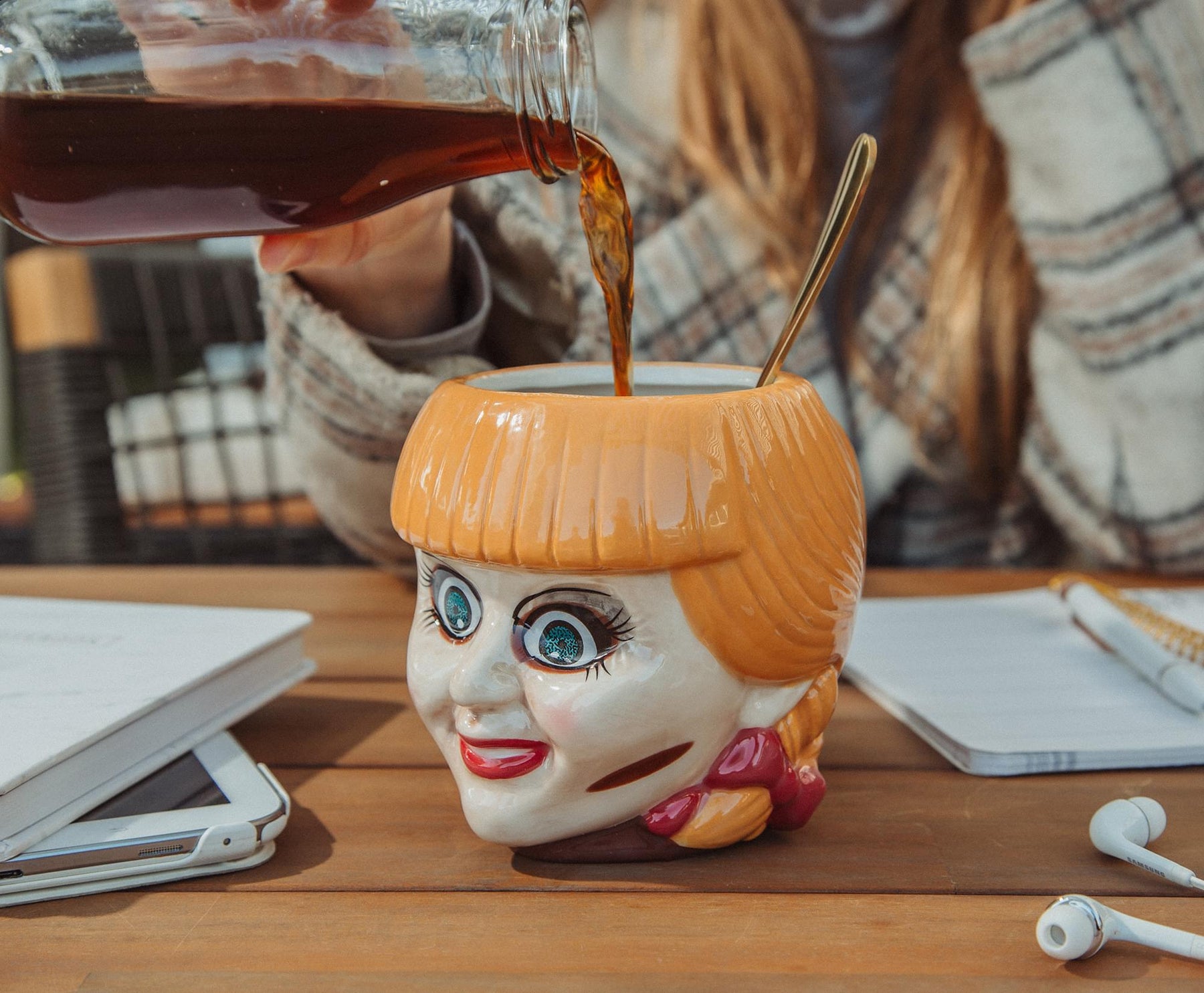 The Conjuring Annabelle Head Sculpted Ceramic Mug | Holds 20 Ounces