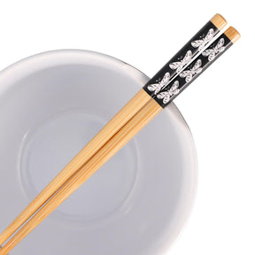 Tim Burton's Corpse Bride Emily Butterflies Ceramic Ramen Bowl With Chopsticks