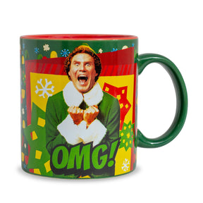 Elf "OMG! Santa's Coming!" Ceramic Mug | Holds 20 Ounces