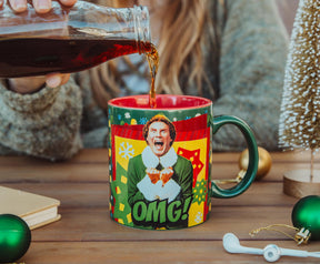 Elf "OMG! Santa's Coming!" Ceramic Mug | Holds 20 Ounces