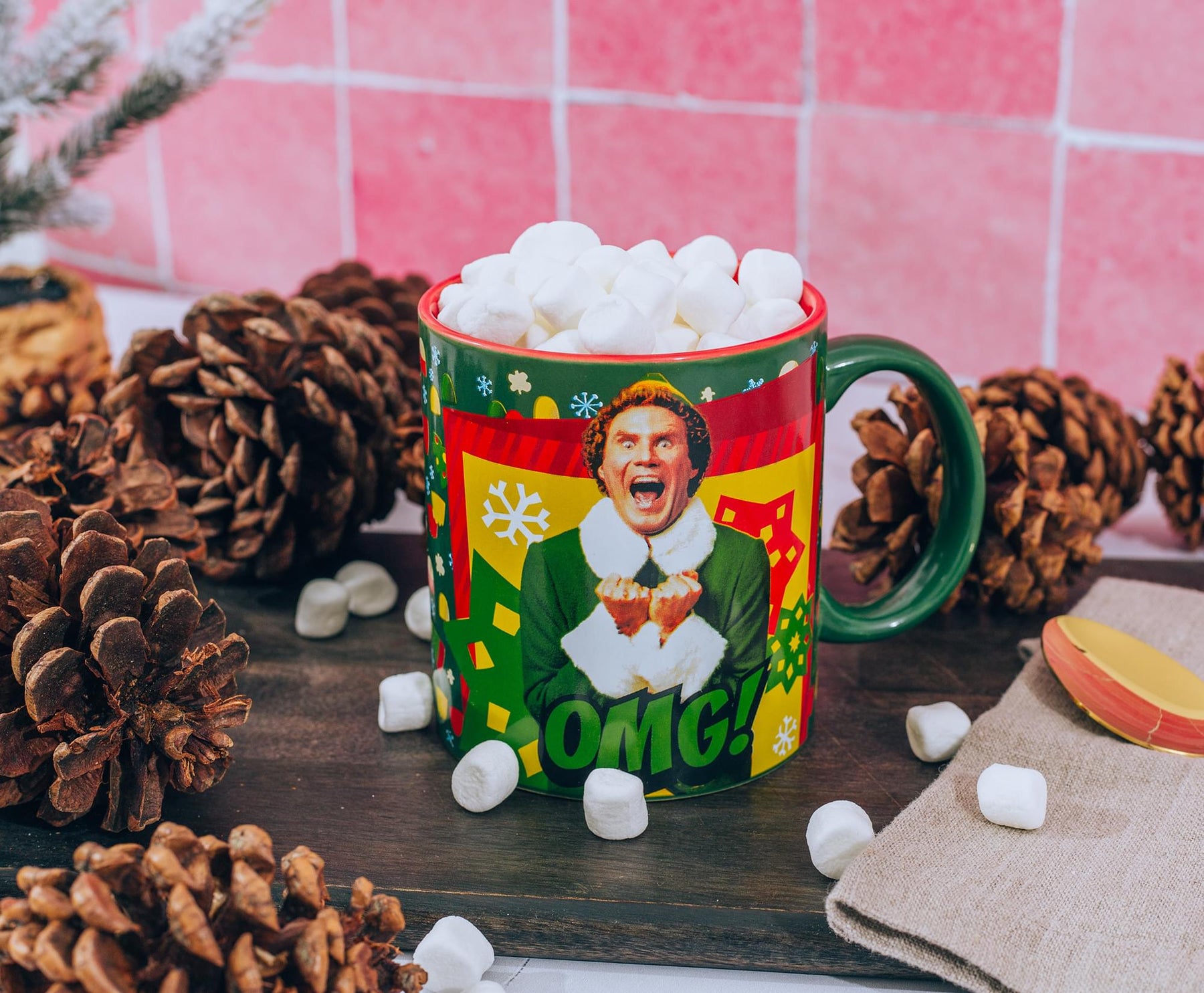 Elf "OMG! Santa's Coming!" Ceramic Mug | Holds 20 Ounces