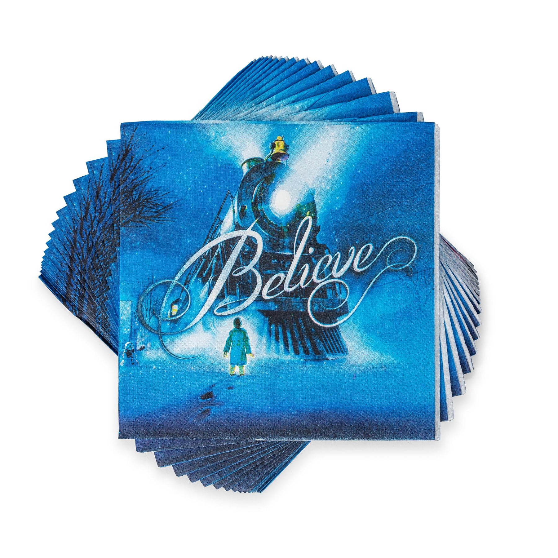 The Polar Express Train Arrival "Believe" 16-Piece Paper Napkins Set