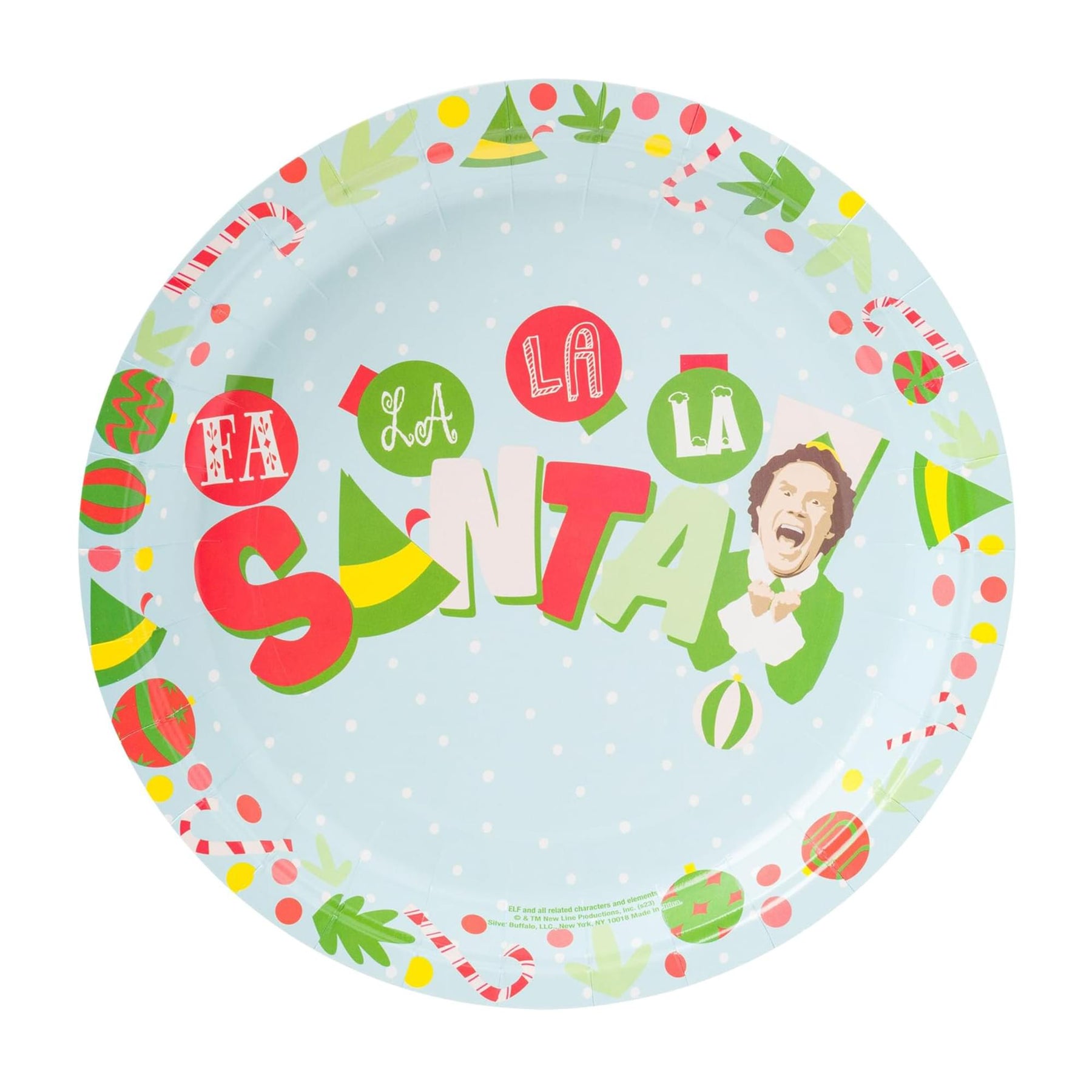 Elf Fa La La Santa Snow Icons 32 Piece Paper Napkin and Plate Party Pack