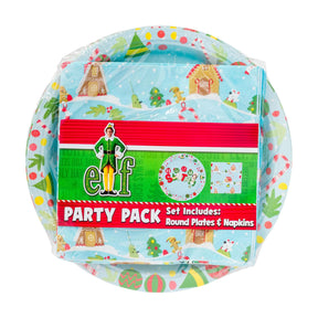 Elf Fa La La Santa Snow Icons 32 Piece Paper Napkin and Plate Party Pack