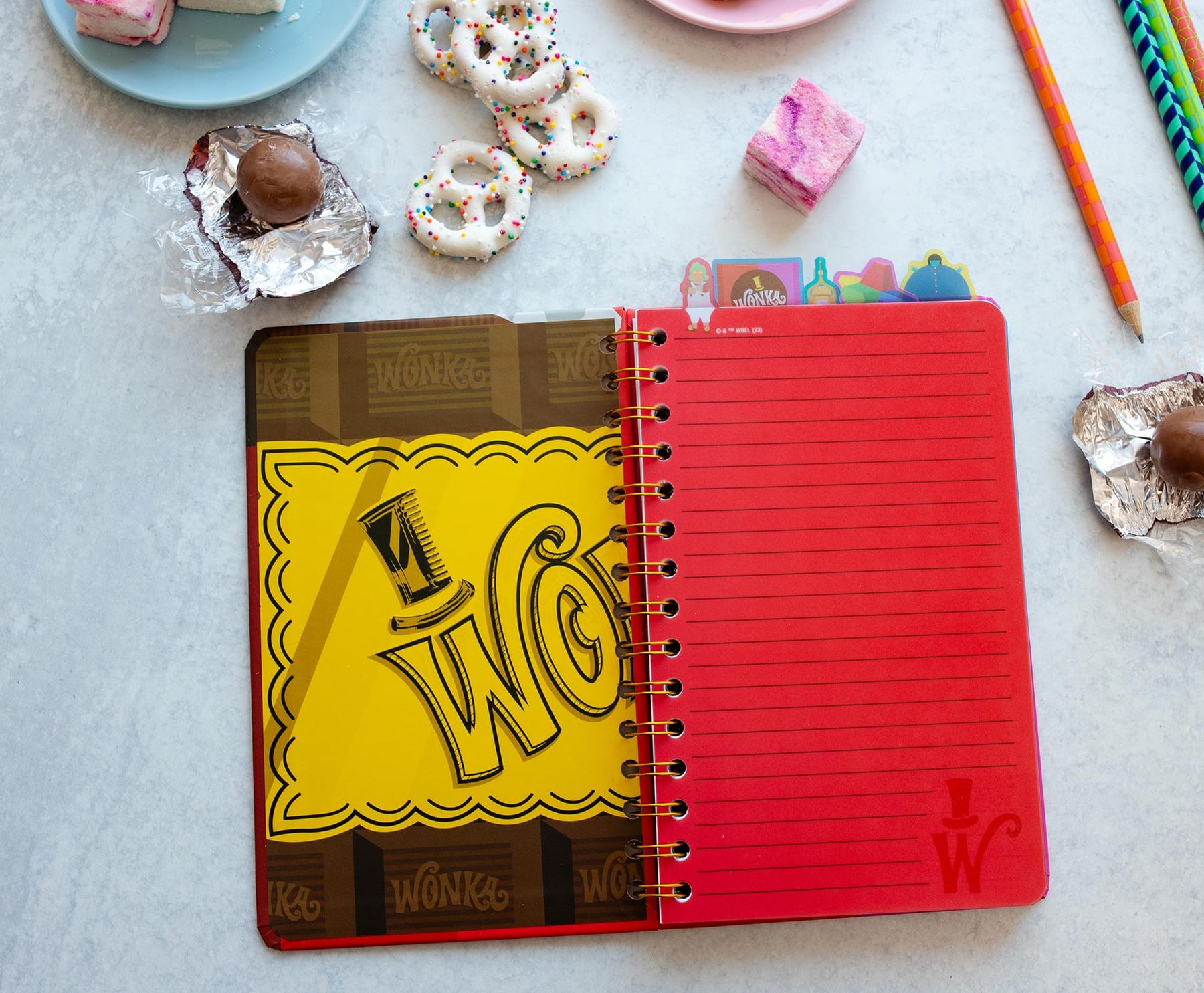 Willy Wonka Bar 5-Tab Spiral Notebook With 75 Sheets