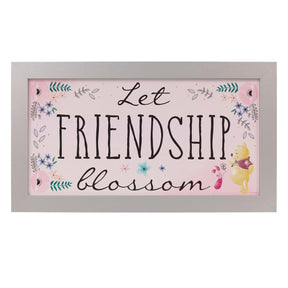 Disney Winnie The Pooh "Let Frendship Blossom" 10 x 18 Inch Framed MDF Wall Art