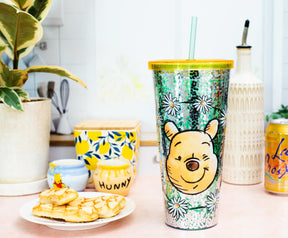 Disney Winnie the Pooh Confetti Carnival Cup With Lid and Straw | Hold 32 Ounces