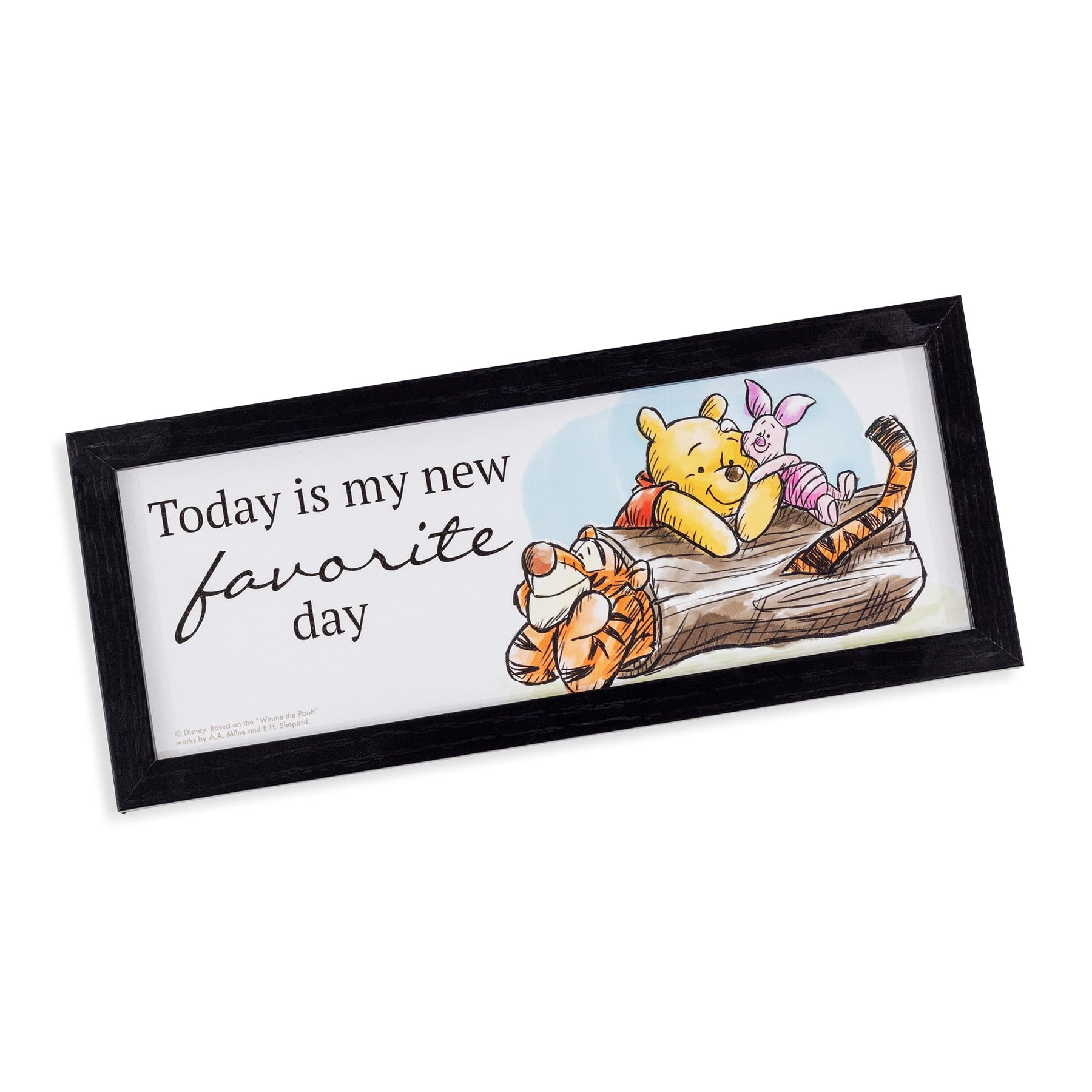 Disney Winnie The Pooh "Favorite Day" 12 x 5 Inch Hanging Wood Wall Art