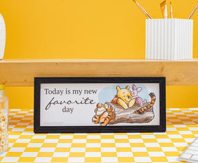 Disney Winnie The Pooh "Favorite Day" 12 x 5 Inch Hanging Wood Wall Art