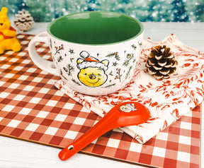 Disney Winnie the Pooh Holly Ceramic Soup Mug With Spoon | Holds 24 Ounces