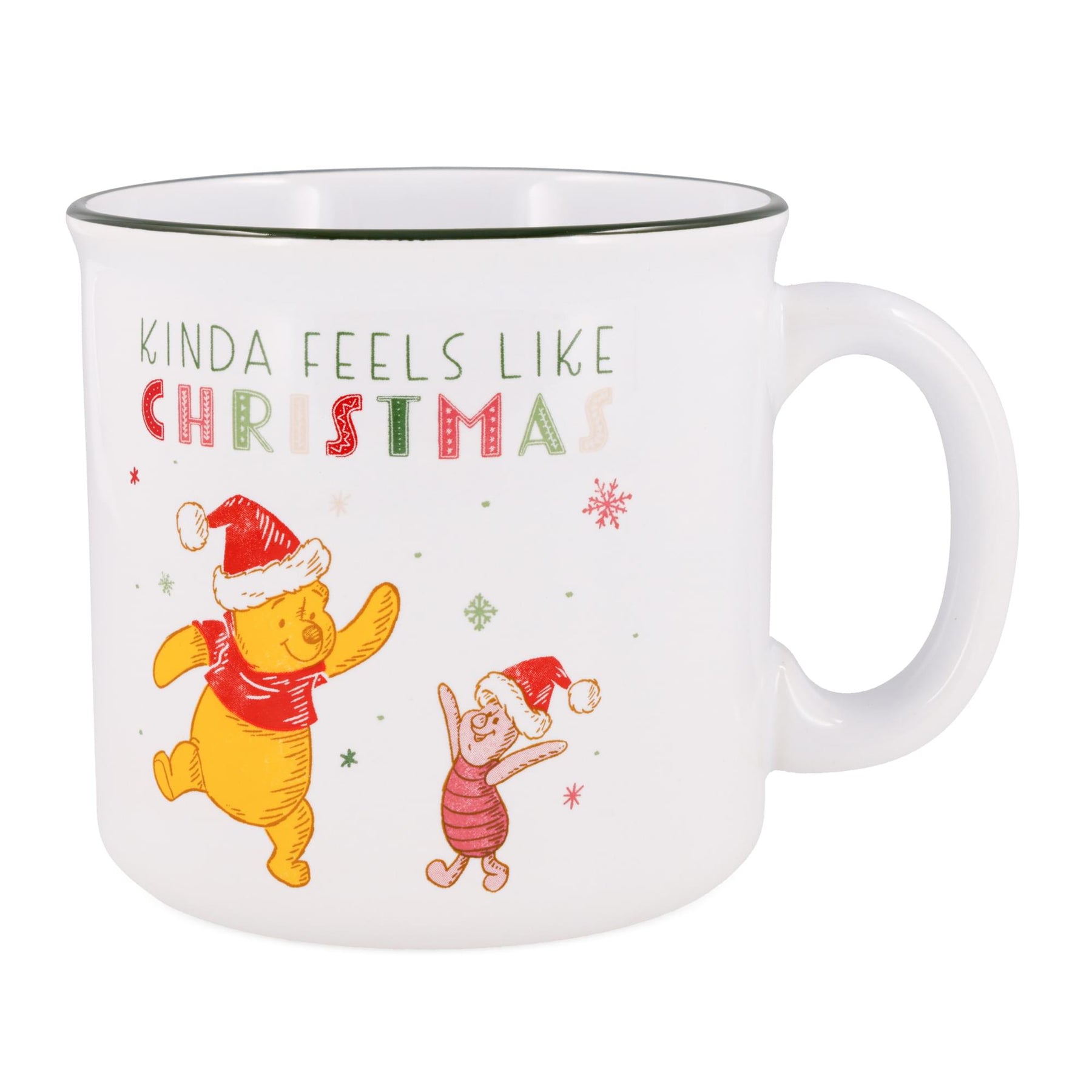 Disney Winnie The Pooh and Piglet Holiday Ceramic Camper Mug | Holds 20 Ounces