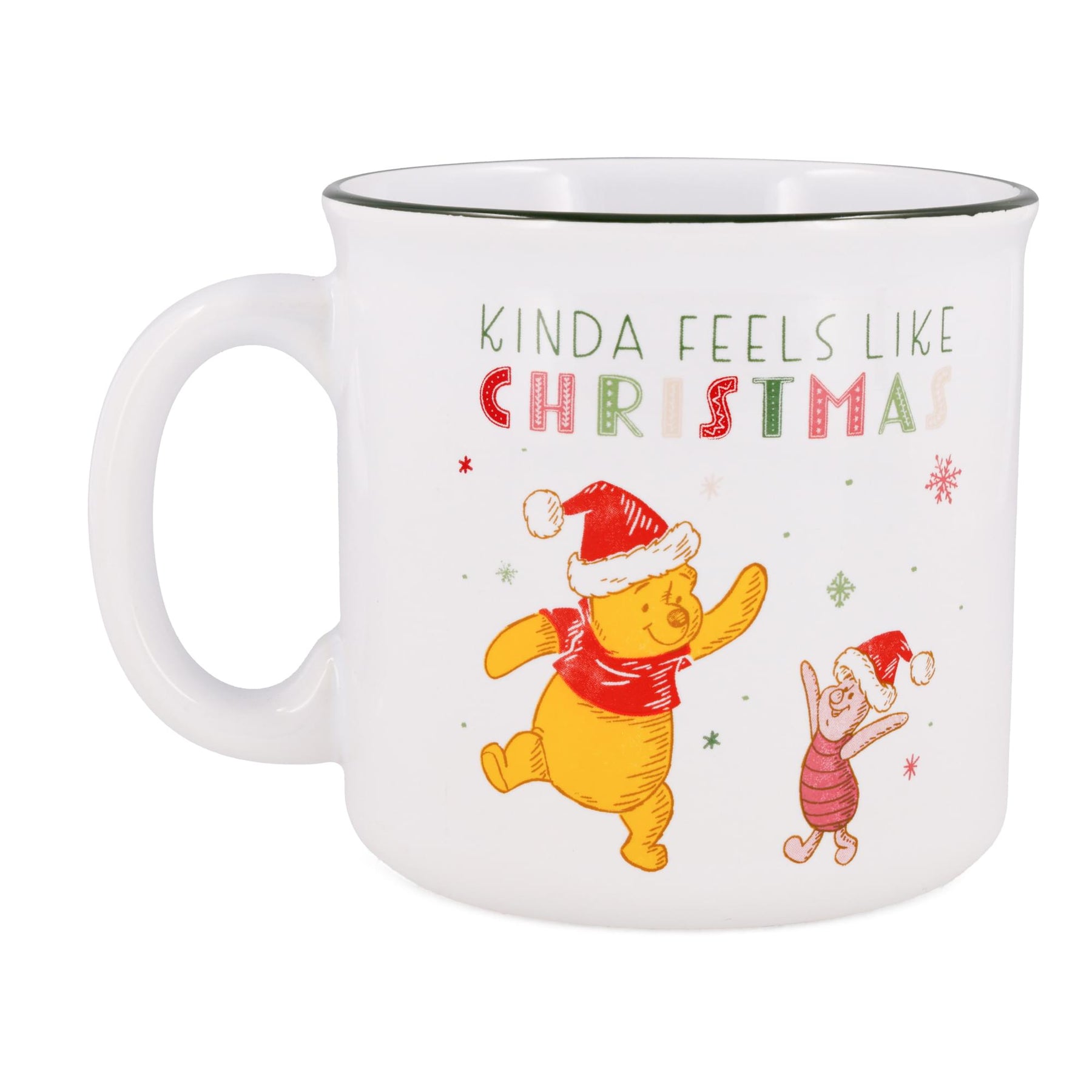 Disney Winnie The Pooh and Piglet Holiday Ceramic Camper Mug | Holds 20 Ounces