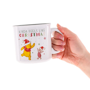 Disney Winnie The Pooh and Piglet Holiday Ceramic Camper Mug | Holds 20 Ounces