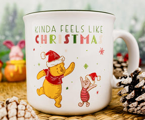 Disney Winnie The Pooh and Piglet Holiday Ceramic Camper Mug | Holds 20 Ounces