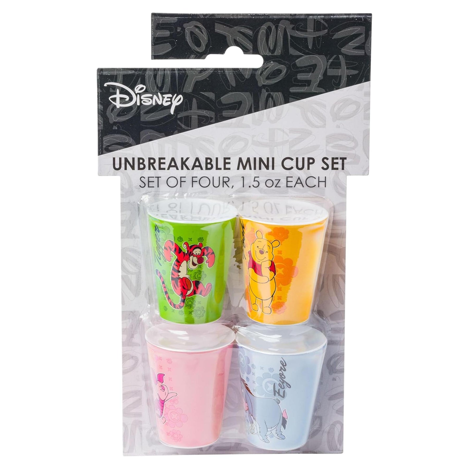 Disney Winnie the Pooh 2 Ounce Plastic Mini Cup Set of 4