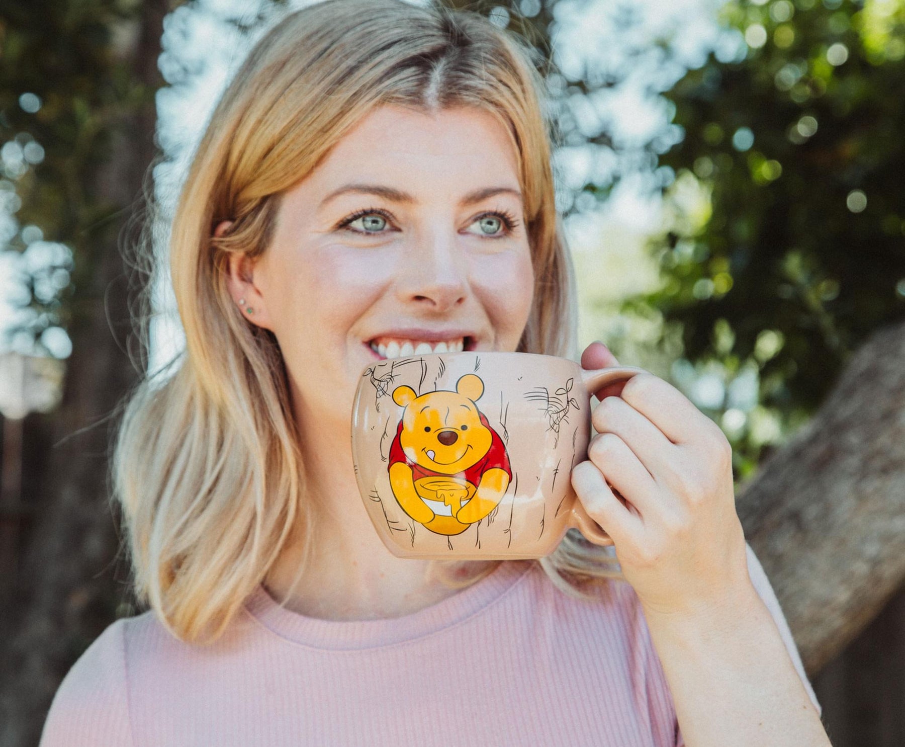 Disney Winnie the Pooh Stuck in Tree Ceramic Coffee Cup With Loop Handle