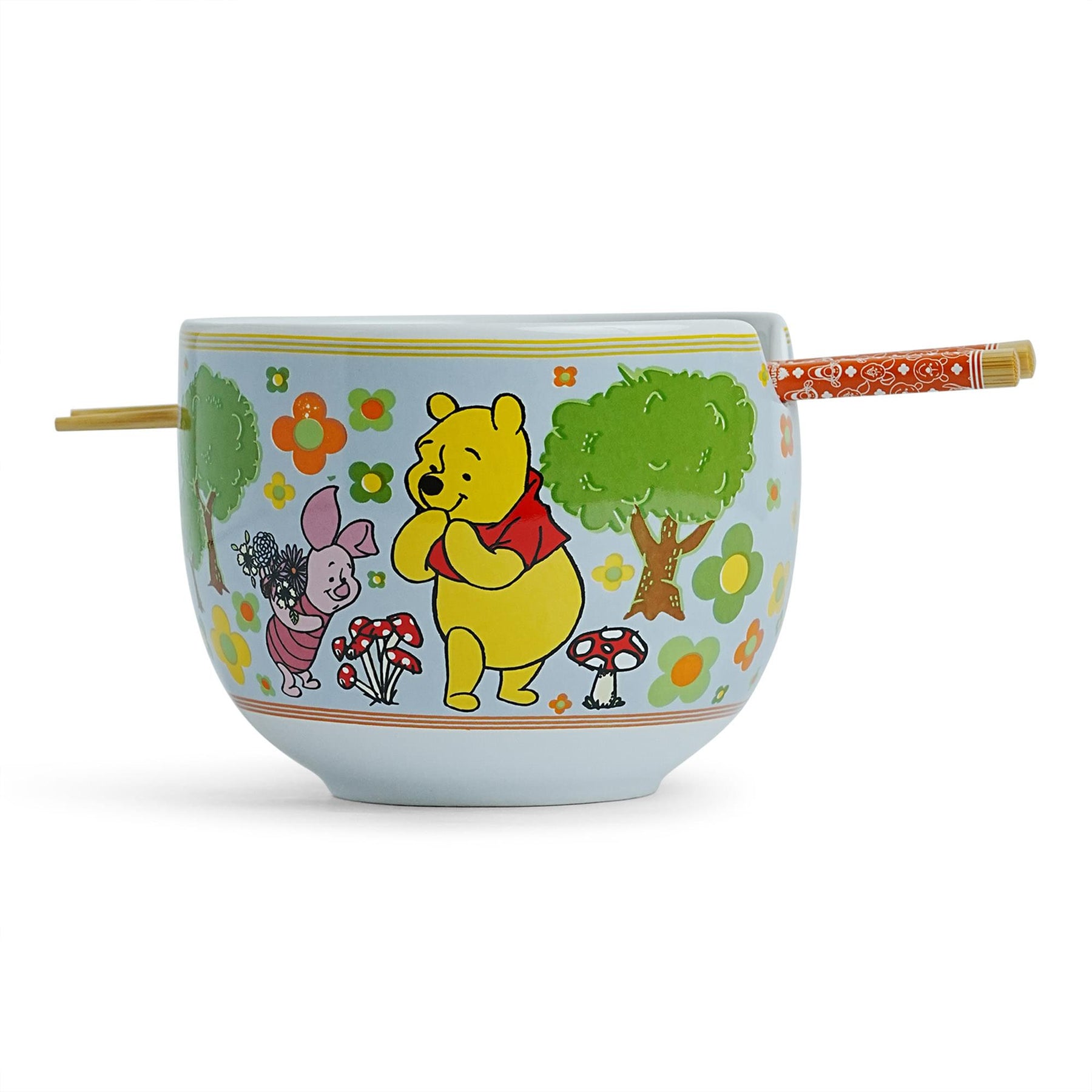 Disney Winnie The Pooh Friends 20-Ounce Ceramic Ramen Bowl and Chopstick Set