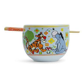 Disney Winnie The Pooh Friends 20-Ounce Ceramic Ramen Bowl and Chopstick Set