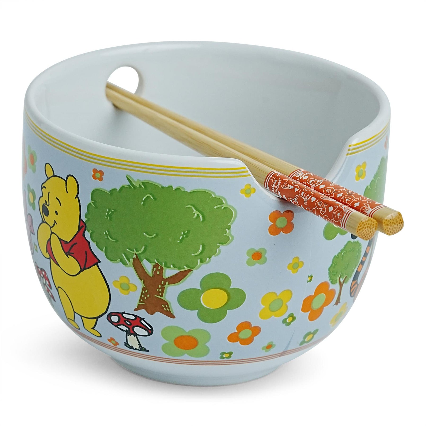 Disney Winnie The Pooh Friends 20-Ounce Ceramic Ramen Bowl and Chopstick Set