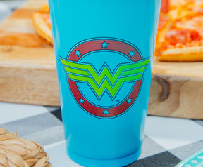 DC Comics Wonder Woman Logo 18-Ounce Disposable Plastic Mini Cups | Set of 20