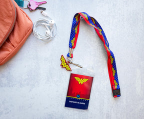 DC Comics Wonder Woman 22-Inch Lanyard With ID Badge Holder And Logo Charm