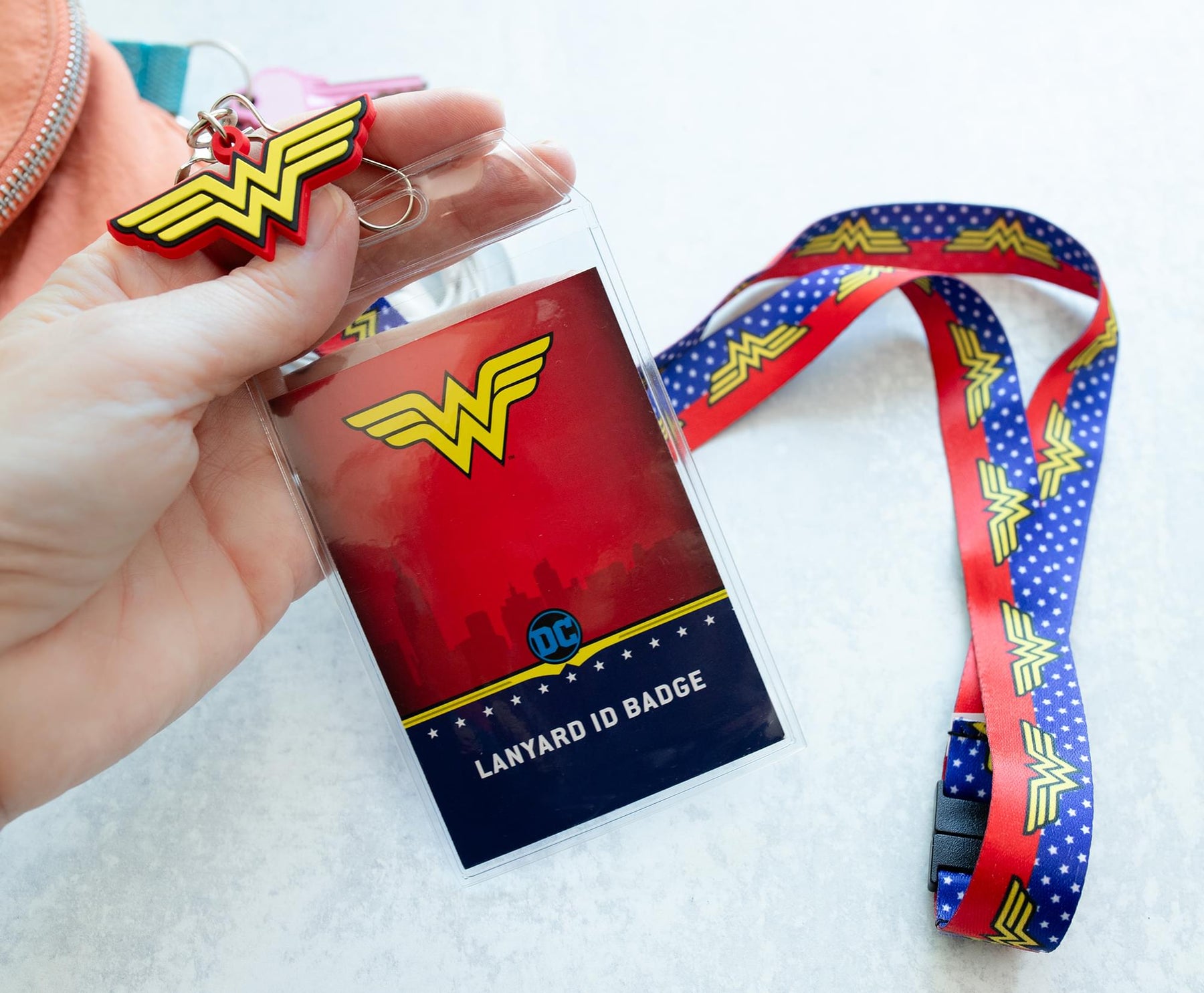 DC Comics Wonder Woman 22-Inch Lanyard With ID Badge Holder And Logo Charm