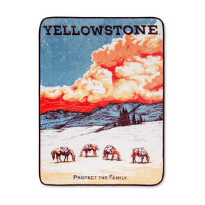 Yellowstone "Protect The Family" Raschel Throw Blanket | 45 x 60 Inches