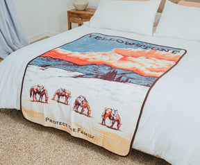 Yellowstone "Protect The Family" Raschel Throw Blanket | 45 x 60 Inches