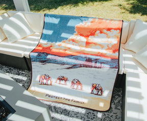 Yellowstone "Protect The Family" Raschel Throw Blanket | 45 x 60 Inches