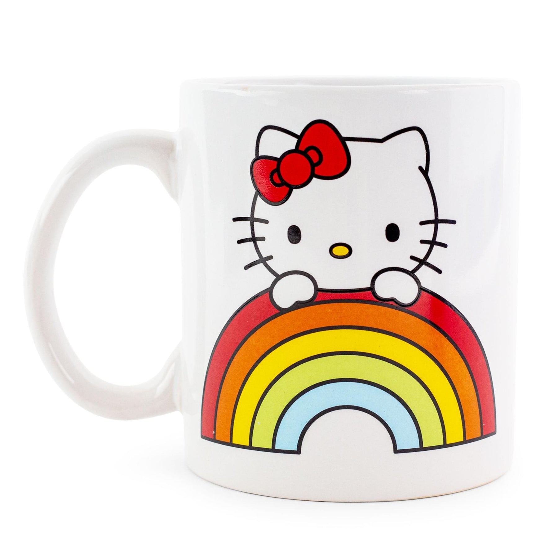 Sanrio Hello Kitty Rainbow Peek Ceramic Mug | Holds 20 Ounces