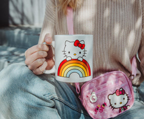 Sanrio Hello Kitty Rainbow Peek Ceramic Mug | Holds 20 Ounces