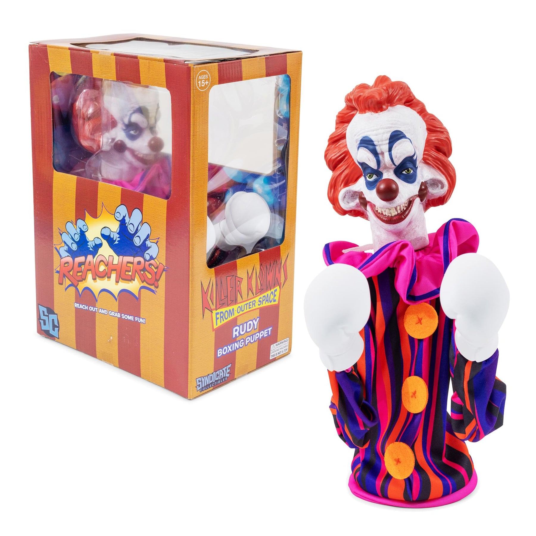 Horror Reachers Killer Klowns Rudy 13-Inch Boxing Puppet | Toynk Exclusive