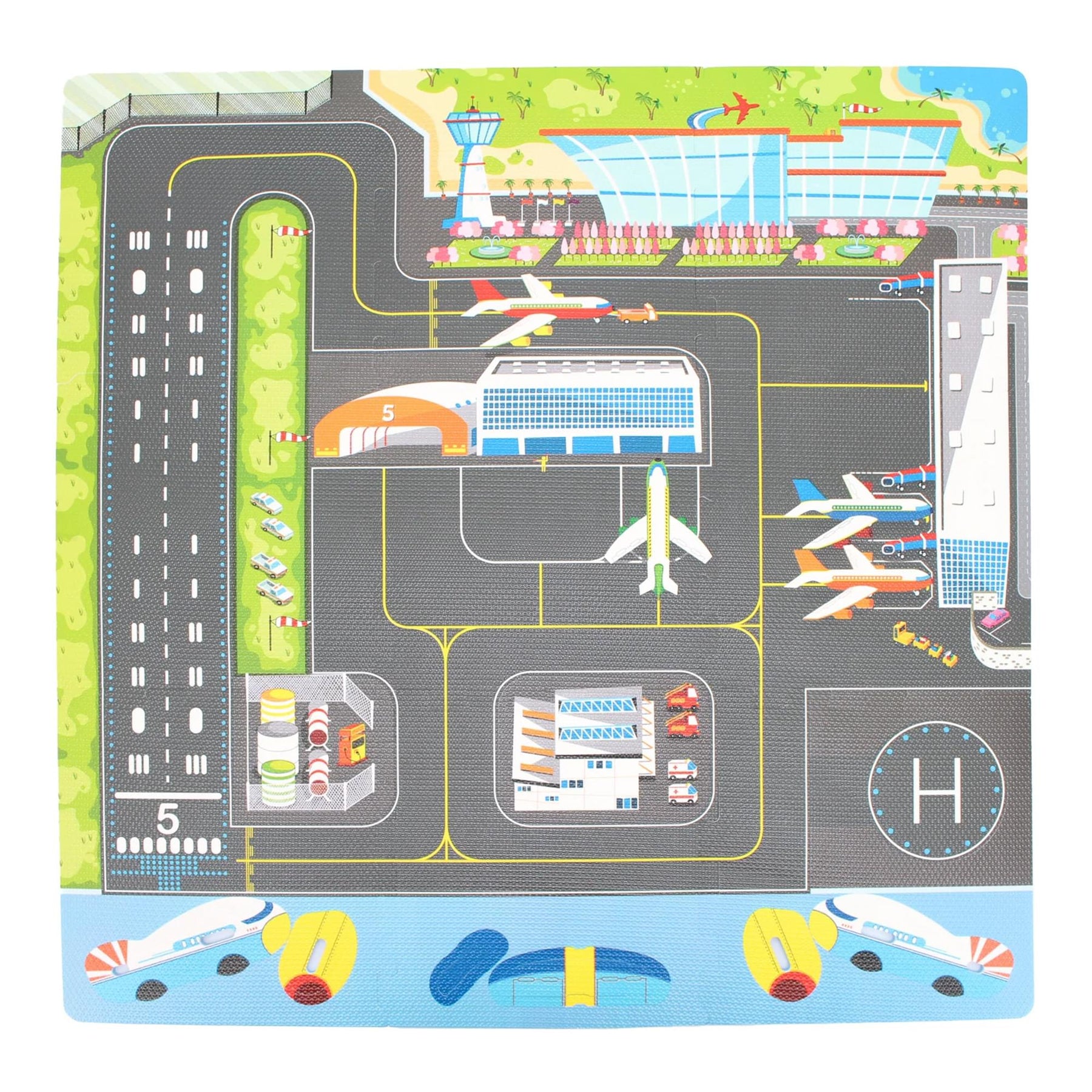 Sunta Play Mat DIY Airport and Plane | 9 Piece Set