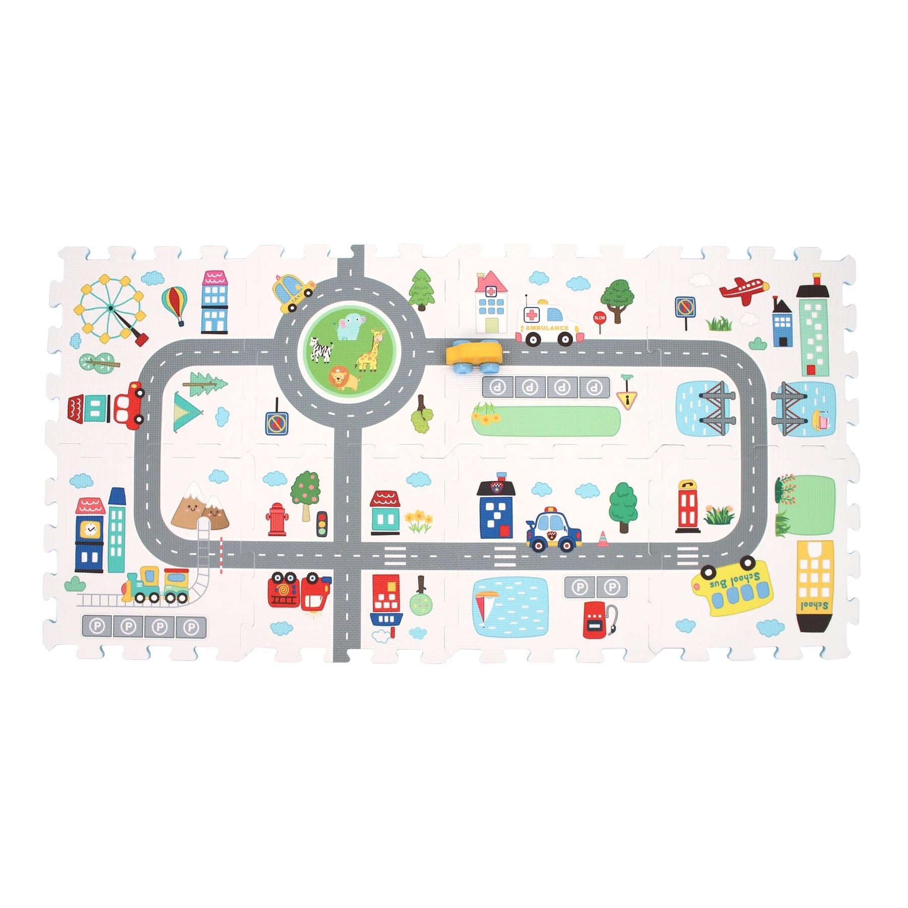 Sunta Play Mat DIY Around The Town and Car | 9 Piece Set