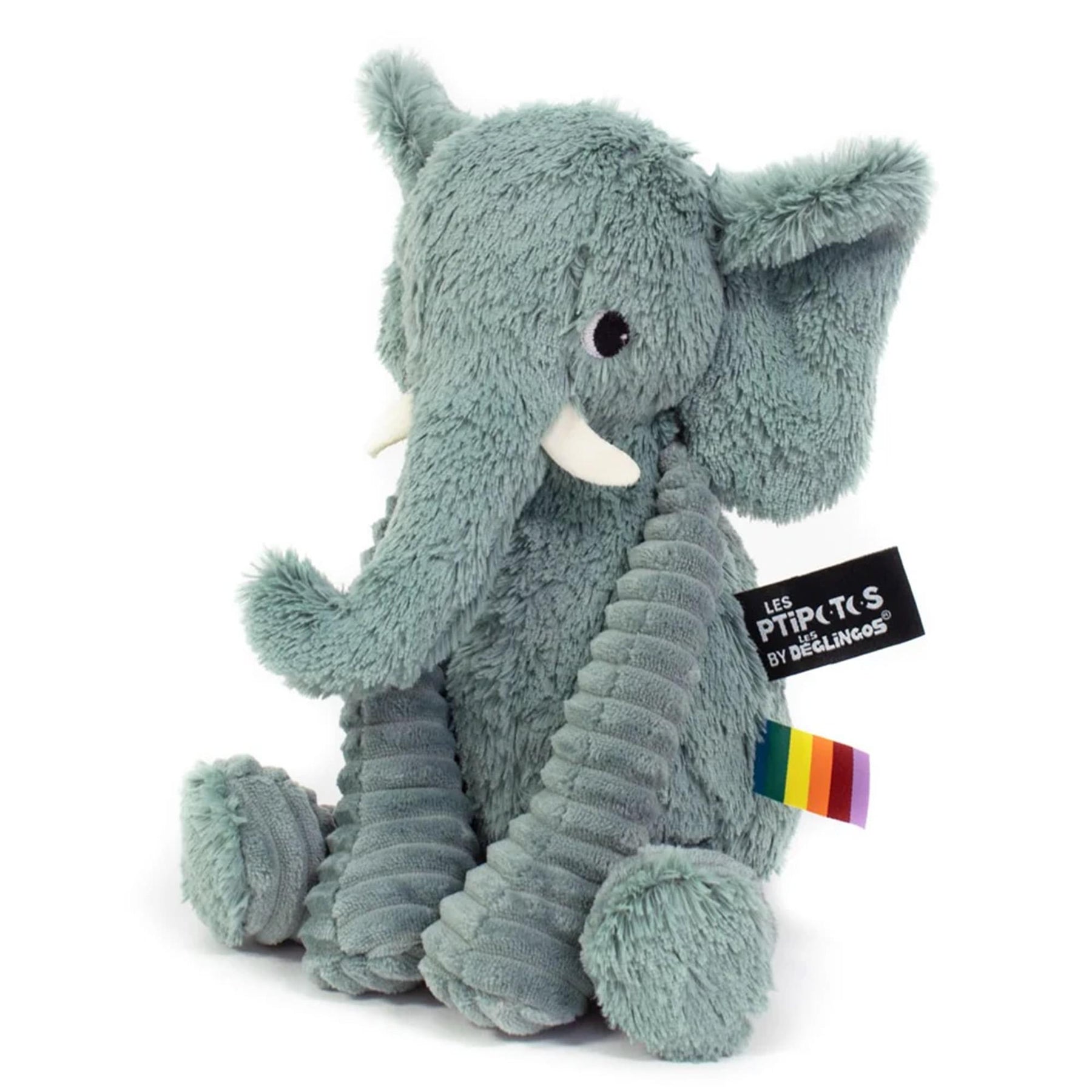 Les Deglingos Plush Animal | Ptipotos Dimoitou the Green Elephant