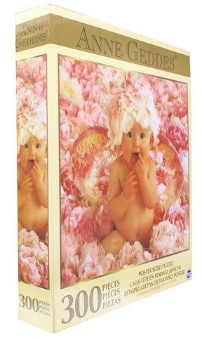 Anne Gedes Baby With Pink Flowers 300 Piece Poster Sized Jigsaw Puzzle